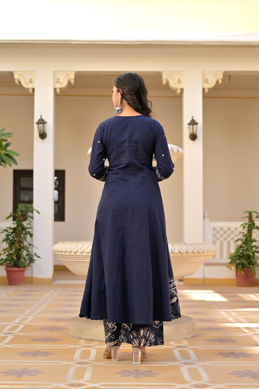 Gindly Elegant Printed Anarkali Kurta Set with Dupatta