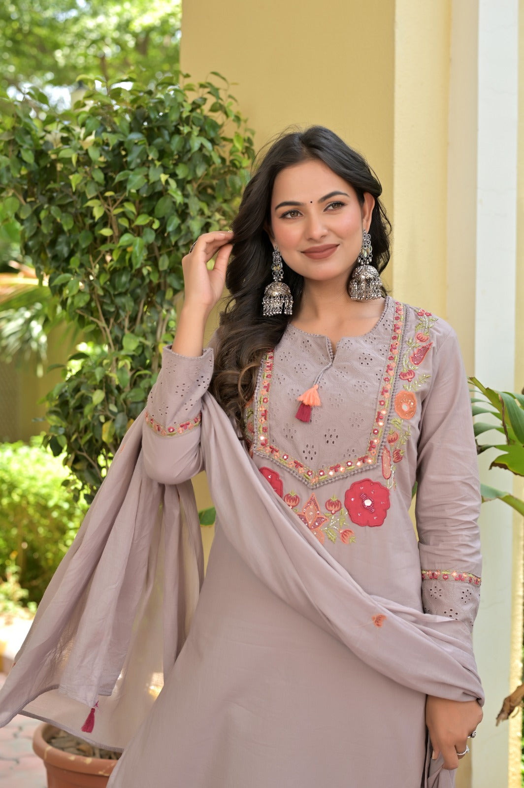 Gindly A-Line Kurti with Dupatta