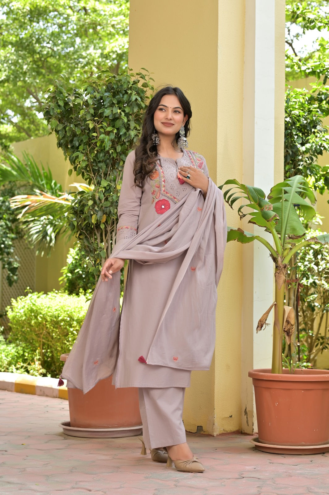 Gindly A-Line Kurti with Dupatta