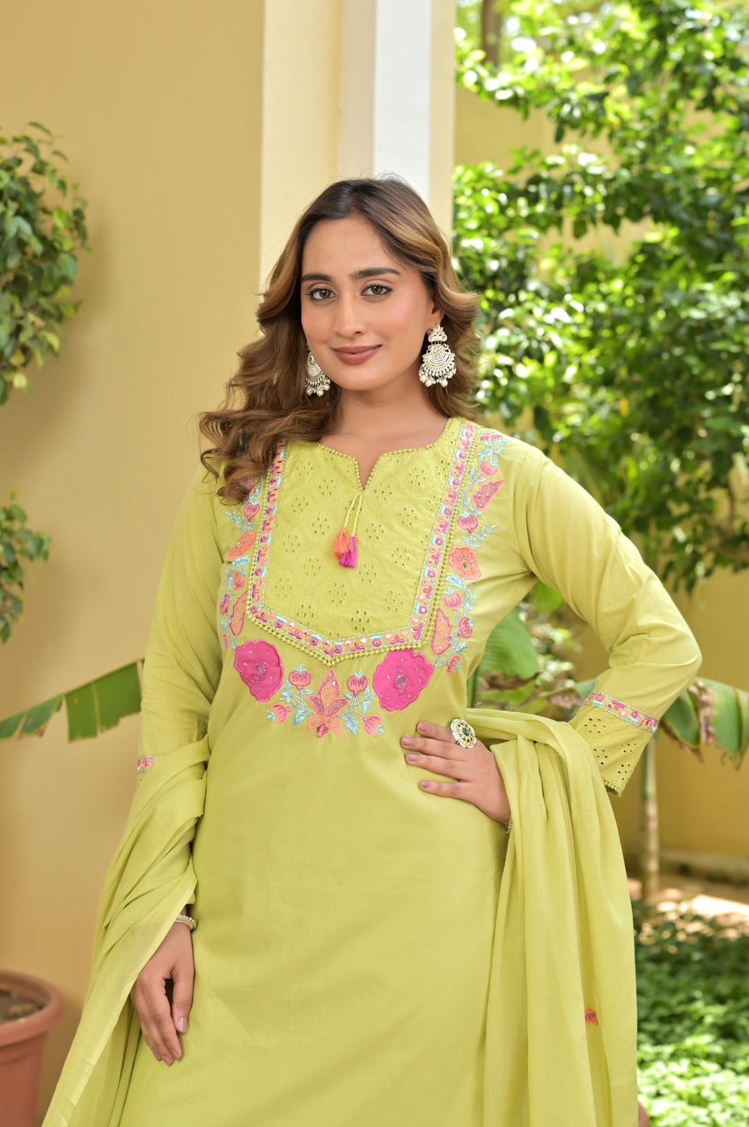 A-Line Kurti with Dupatta