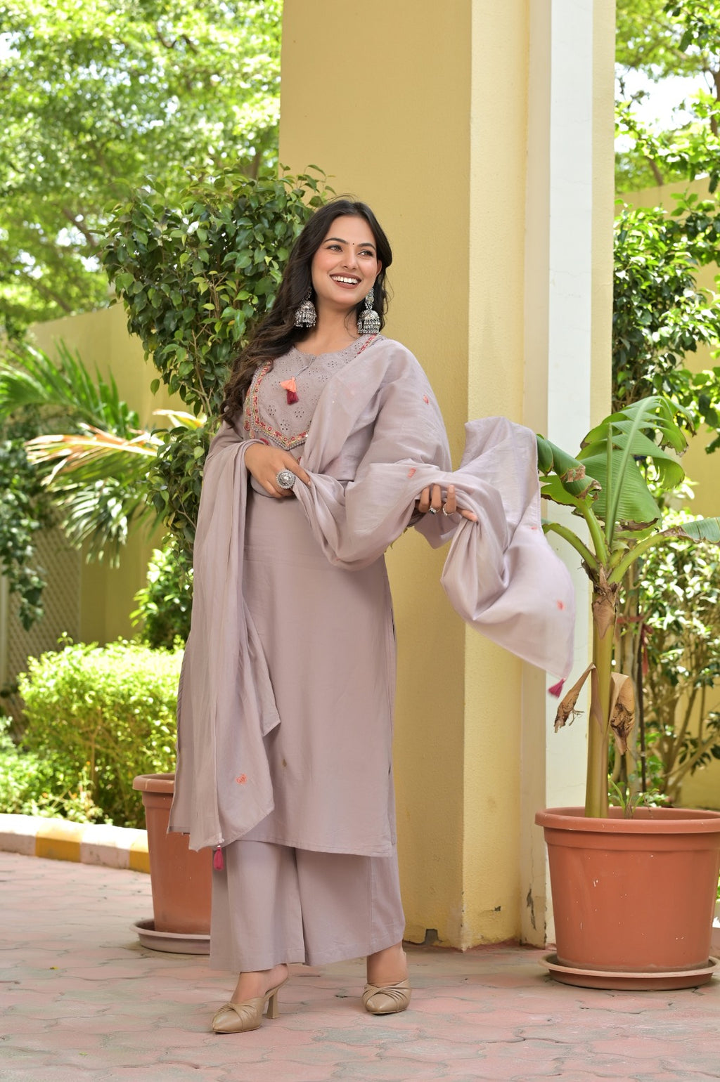 Gindly A-Line Kurti with Dupatta
