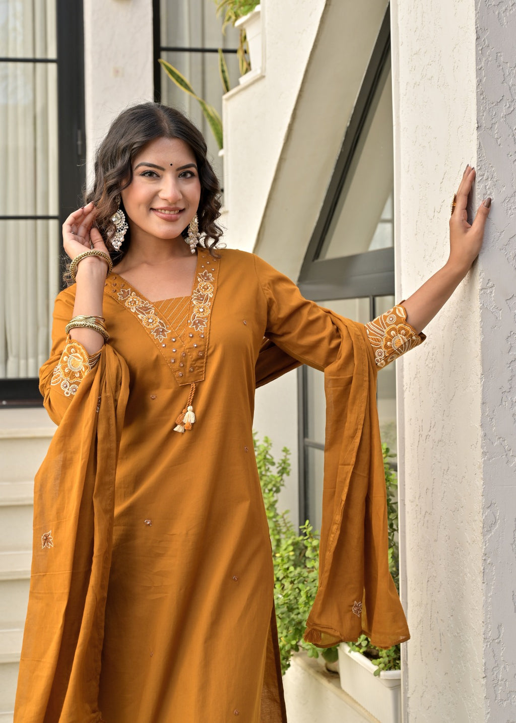Gindly Straight Kurta Set with Bottom & Dupatta