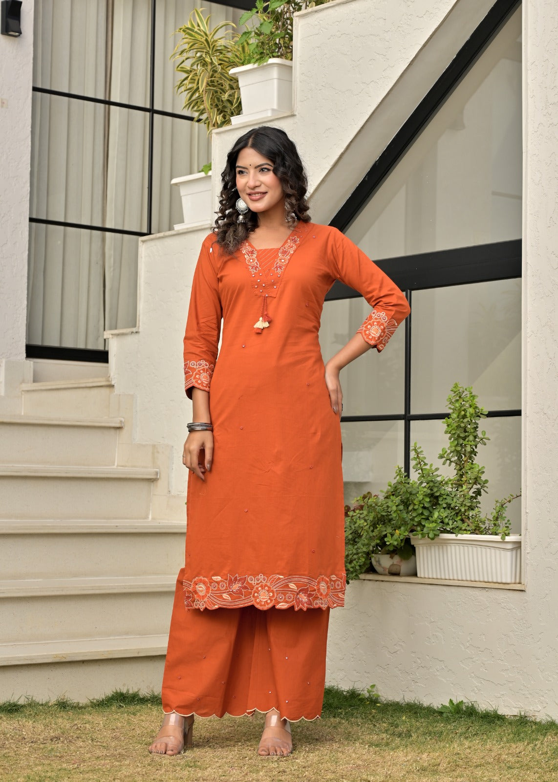 Gindly Straight Kurta set with Bottom & Dupatta