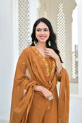 Gindly Straight Kurta Set With Bottom & Dupatta