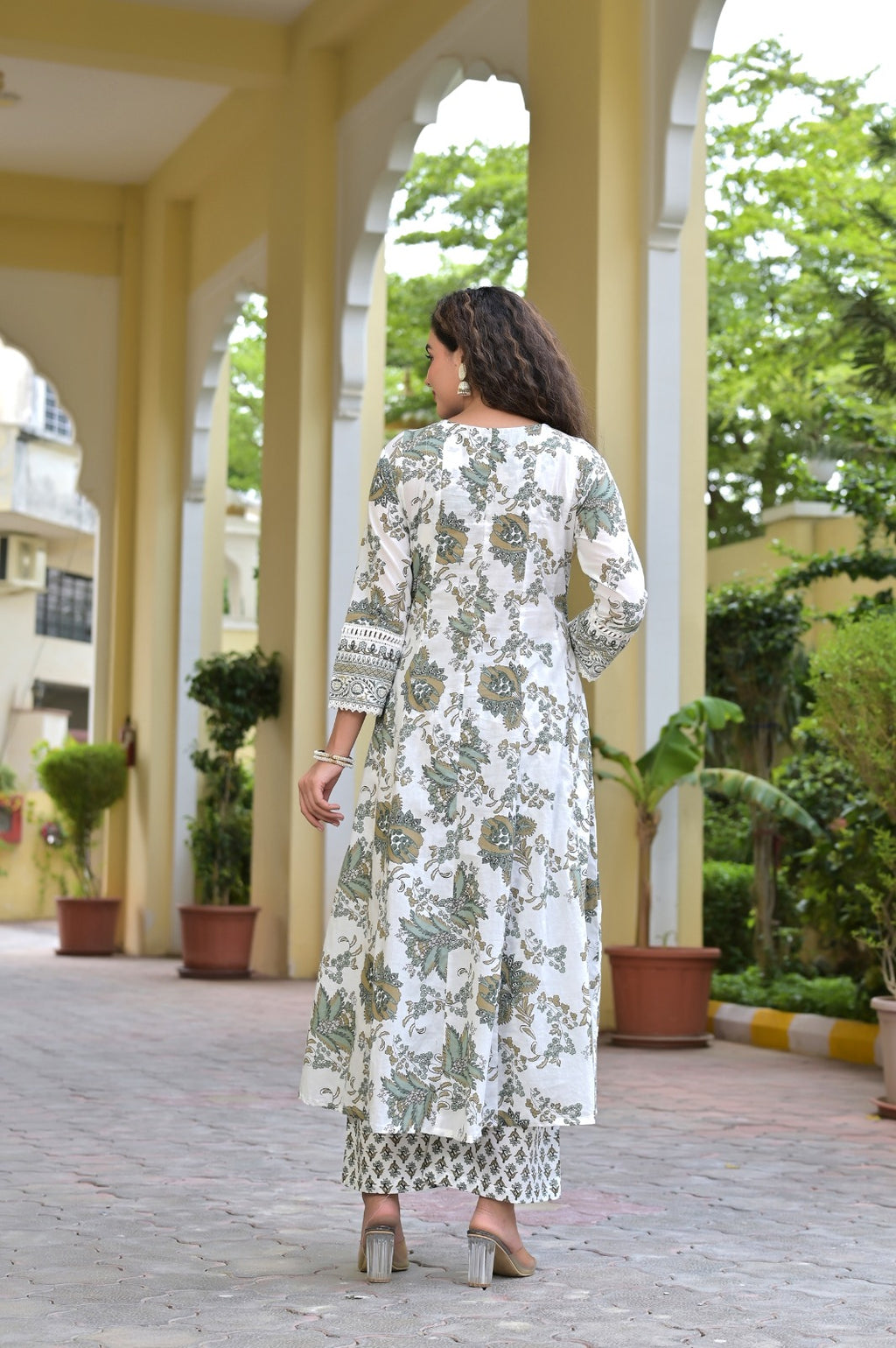 Gindly Traditional Printed Cotton Anarkali Suit
