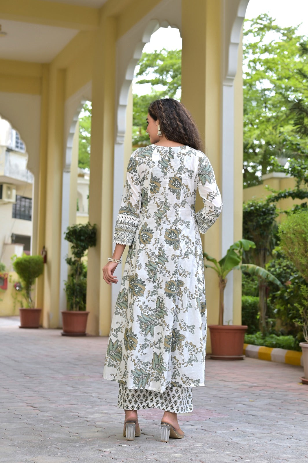 Gindly Traditional Printed Cotton Anarkali Suit