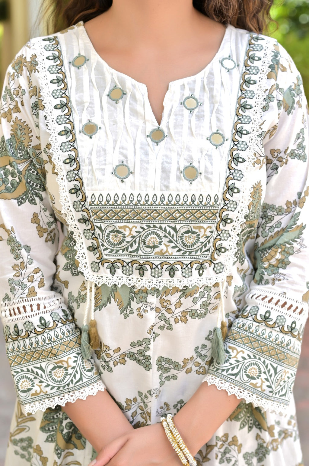 Gindly Traditional Printed Cotton Anarkali Suit