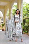 Gindly Traditional Printed Cotton Anarkali Suit