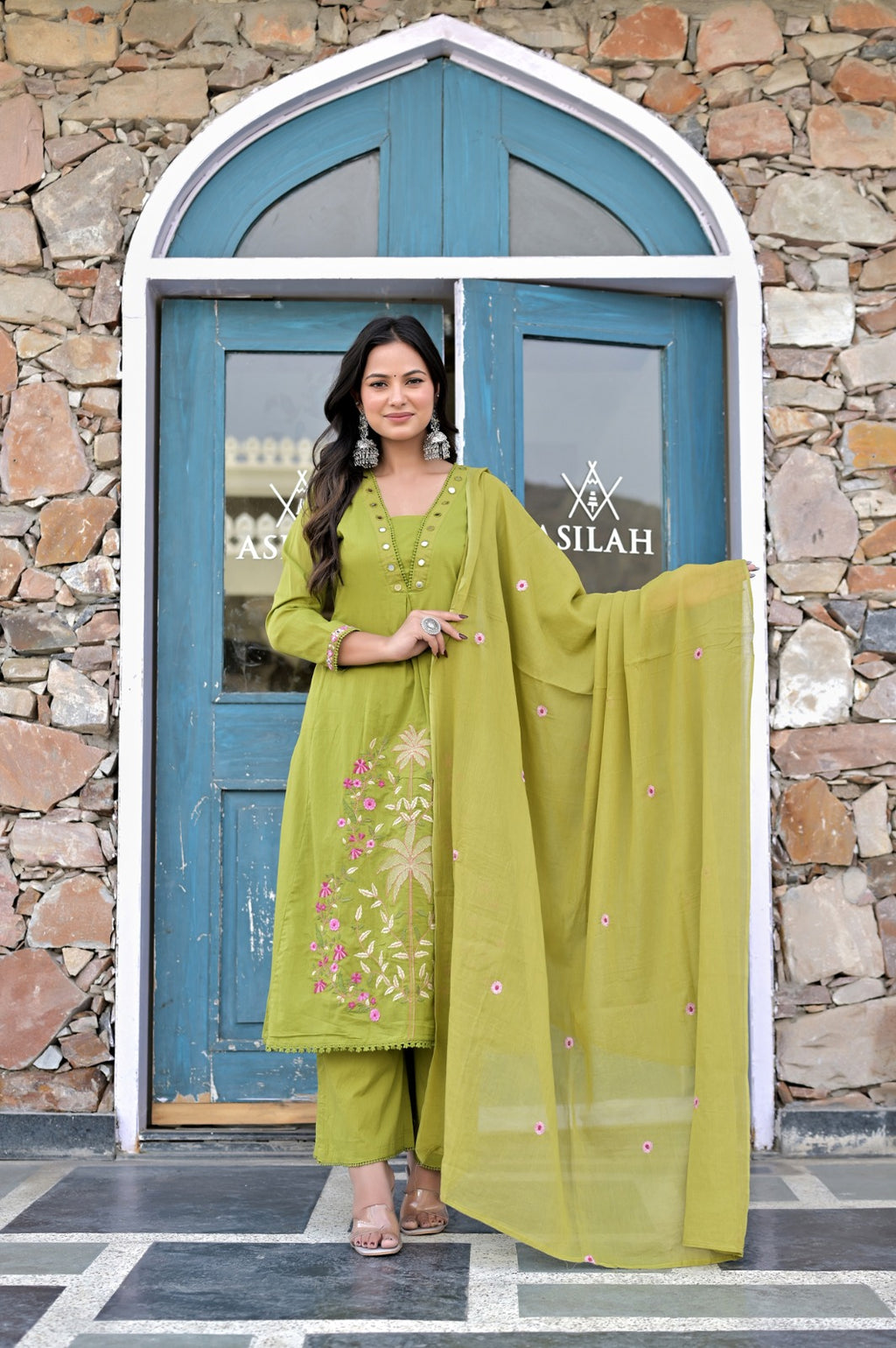 Gindly Women's  Ethnic Kurta & Palazzo Set with Dupatta