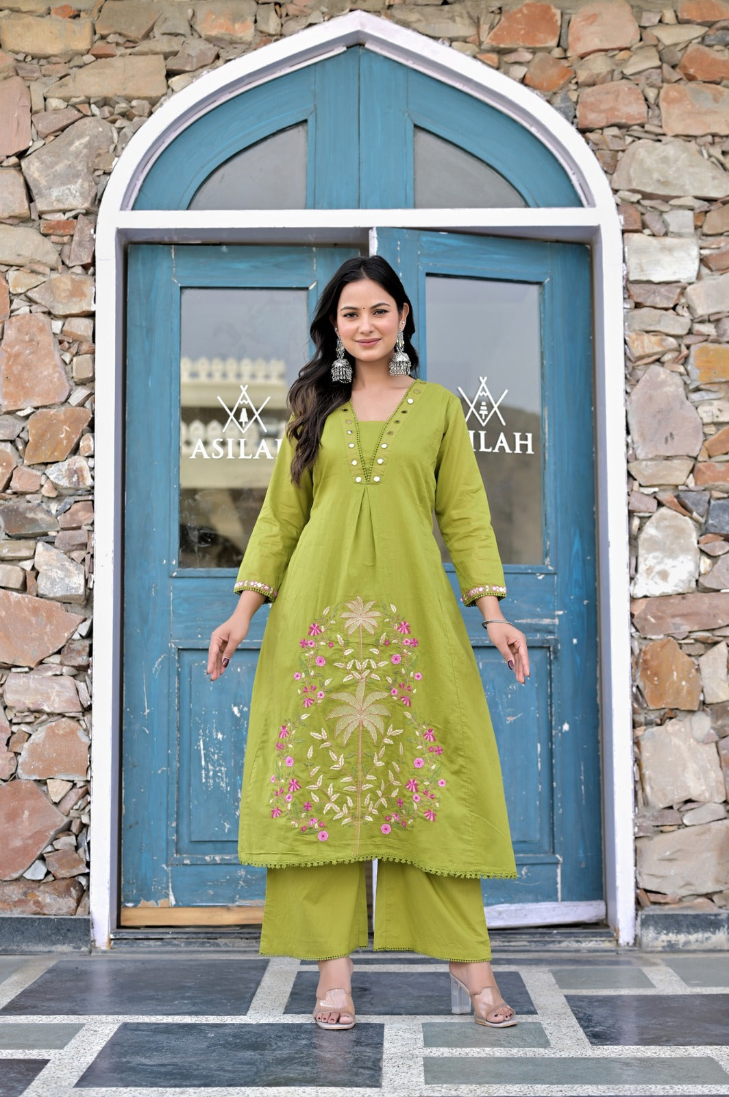 Gindly Women's  Ethnic Kurta & Palazzo Set with Dupatta