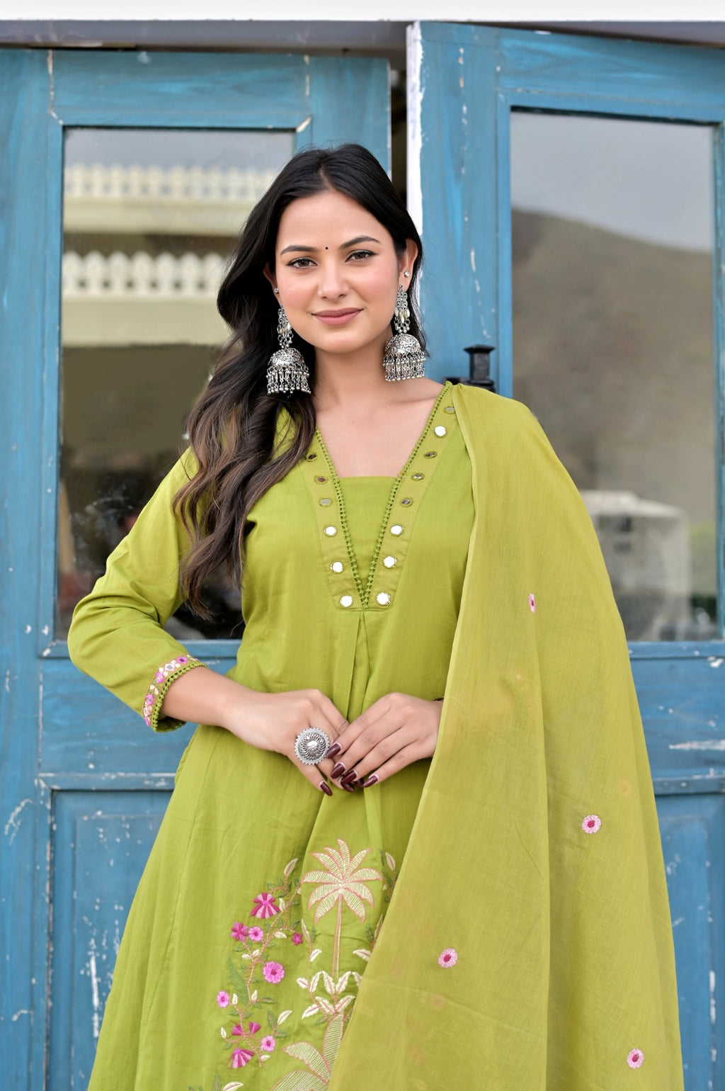 Gindly Women's  Ethnic Kurta & Palazzo Set with Dupatta