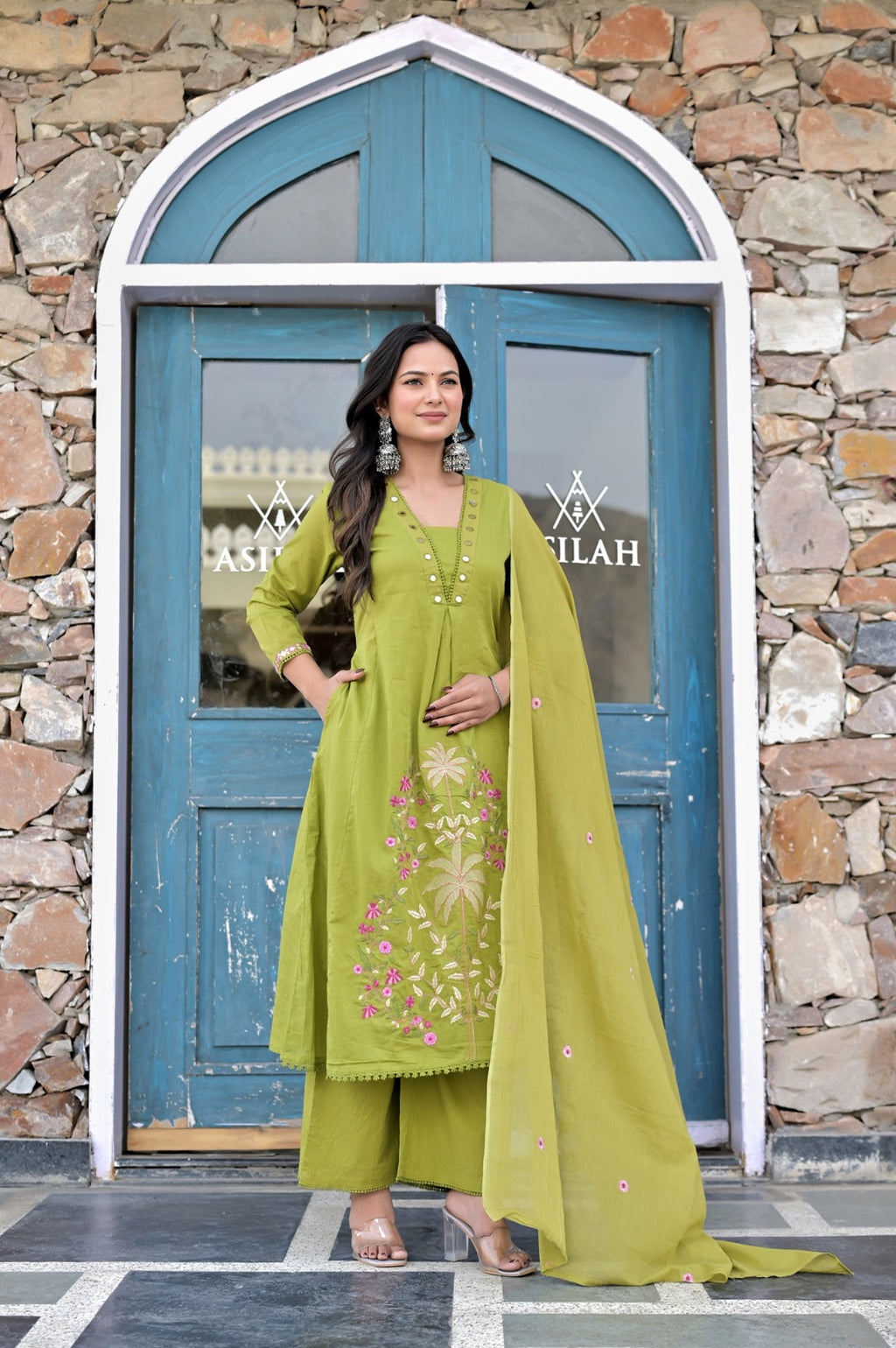 Gindly Women's  Ethnic Kurta & Palazzo Set with Dupatta
