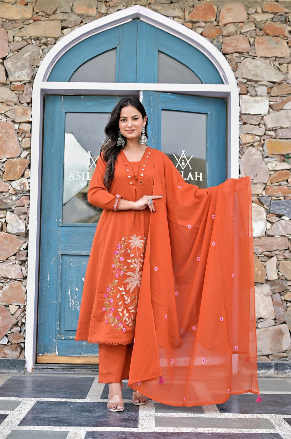 Gindly Women's  A-Line Ethnic Kurta & Palazzo Set with Dupatta